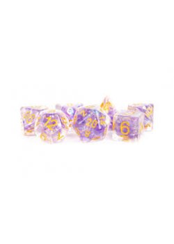 MDG Pearl: Purple w/Gold Number Seven Poly Dice Set